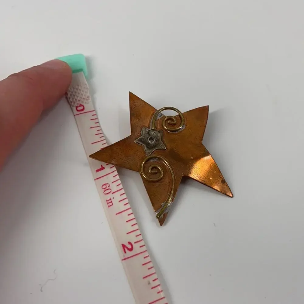 Vintage copper Metal star pin